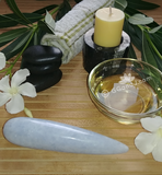Celestite Wand Spa Towel massage Oil gemstone wand Relax Therapeutic Luxury Flower Healing Candle septarian Gypsy Gems & Jewelry GGandJ.com Naturally Unique