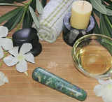 Spa Towel massage Oil gemstone wand Relax Therapeutic Luxury Flower Healing Candle Ruby Zoisite