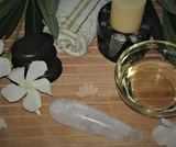 Spa Towel massage Oil gemstone wand Relax Therapeutic Luxury Flower Healing Candle clear quartz