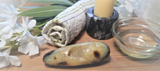 Spa Towel massage Oil gemstone wand Relax Therapeutic Luxury Flower Healing Candle septarian