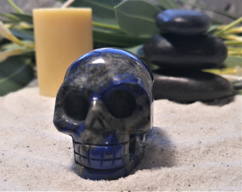 Spa Luxury Relax Reiki Energy Healing Meditation Natural Gemstone Mineral Gypsy Gems & Jewelry GGandJ.com Lapis Lazuli Skull