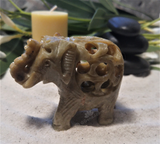 Lucky Elephant Talisman Carved Gemstone Baby Shower Gift Idea
