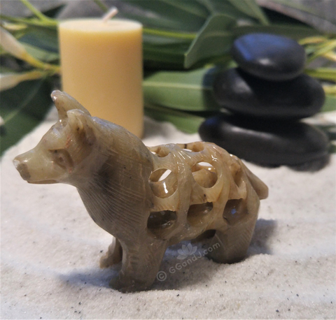 Gift idea for Dog lovers handcarved soapstone dog from india