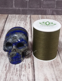 Lapis Lazuli Skull with thread spool size reference