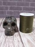 Gemstone Skull with thread spool size reference