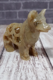 Soapstone Carved Dog with baby from India on GGandJ.com Gypsy Gems & Jewelry Naturally Unique