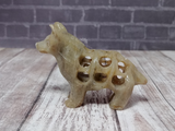 Carved Dog on GGandJ.com Red Gemsone Bear Gift Idea