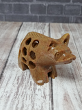 Soapstone Carved Wolf with baby from India on GGandJ.com Gypsy Gems & Jewelry Naturally Unique