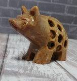 Carved Wolf on GGandJ.com Tan Gemstone Bear Gift Idea 