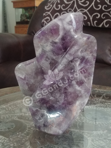 Home Decor Gemstone Mineral Naturally Unique Amethyst Tower in Living Room on GGandJ.com