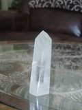 Home Decor Gemstone Mineral Naturally Unique Clear Quartz Obelisk Tower in Living Room on GGandJ.com
