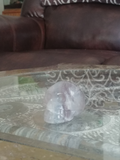 Home Decor Gemstone Mineral Naturally Unique Fluorite Skull in Living Room on GGandJ.com