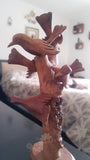 Home Decor Indonesian Wood Art Naturally Unique Hand carved Bird tower tree  in Bed Room on GGandJ.com siamese cat