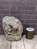 Prehnite with Epidote with thread spool size reference