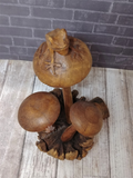 Top view of carved frog on mushroom statue reptile lover gift idea frog lover gift idea