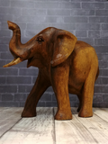 Gift for elephant lovers hand carved wood statue