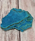blue green banded layered mineral from Mozambique Chrysocolla