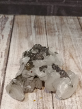 White Baryte with Silver Pyrite from Morocco