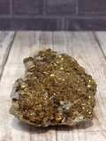 Rough Copper Raw Metal Mineral on Quartz Point Crystal matrix