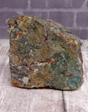 Rough Copper with green copper oxide oxidation on quartz