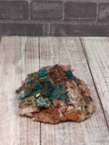 Teal Epidote on Baryte Mineral Unique gift idea