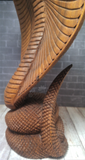 Handcarved Wood Cobra Statue