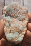 Epidote Calcite and Baryte from Morocco green peach orange gemstone mineral GGandJ.com