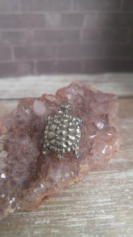 Tortoise figure on rough amethyst natural gemstone crystal gift Gypsy Gems & Jewelry