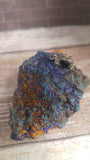 Rough Azurite gemstone crystal for sale with frog figurine