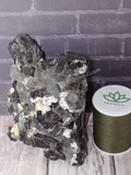 Natural green Prehnite with Epidote Gemstone Crystal from Morocco on GGandJ.com with size reference