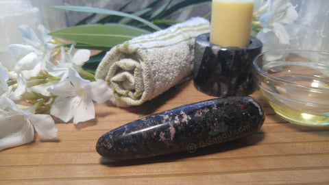 Spa Towel massage Oil gemstone wand Relax Therapeutic Luxury Flower Healing Candle Rhodonite