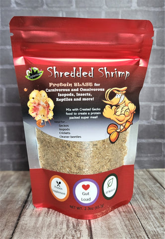 Shredded Shrimp Protein Supplement for geckos, isopods, crickets and more