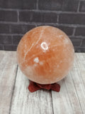 3" Orange Selenite Sphere, ggandj.com